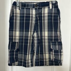 WRG Jeans Co Boys Plaid Cargo Shorts Size 10